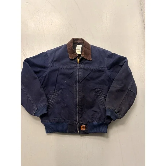 Carhartt J14 MDT Blue Men's L Y2K 2000s Work Jacket Faded Distressed Santa Fe - Picture 1 of 9